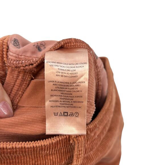 Anthropologie Pilcro The Icon Corduroy Pants Mid-Rise Wide Flared Rust Size 27 - Picture 14 of 15